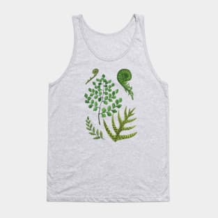 Watercolor Fern Illustrations Tank Top